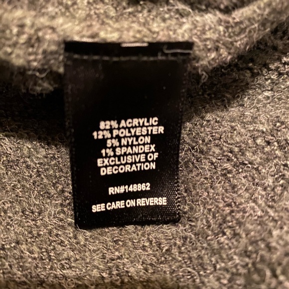 Torrid long gray cardigan sweater with pockets & sparkle sleeves  size 1 - Picture 4 of 4